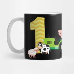 Farm Barnyard Theme Pig Cow Horse 1st Birthday 1 Yrs Old Mug